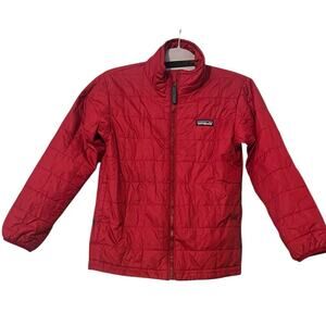Patagonia Kid's Nano Puff Brick Quilt Wax Red Winter Jacket Boy Girl S (7/8)